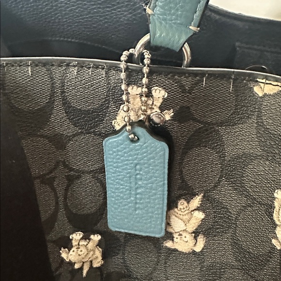 Coach Black and Blue Dog Print Tote - Picture 6 of 8